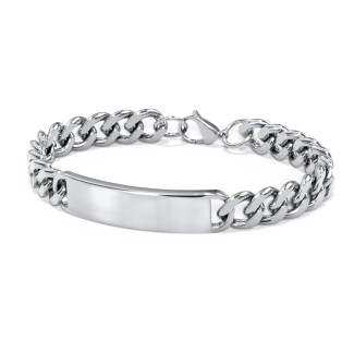 Men’s 8.5" Stainless Steel Curb Link ID Bracelet