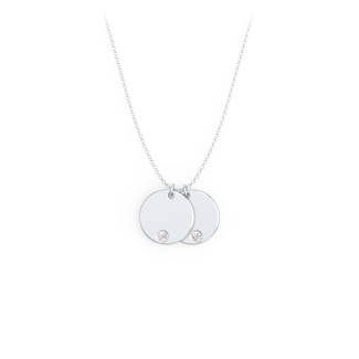 Engravable 2 Disc Pendant with Birthstone