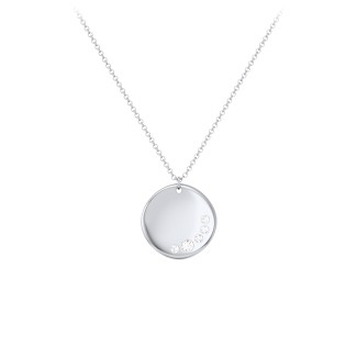 Engravable Round Pebble Necklace with Accents