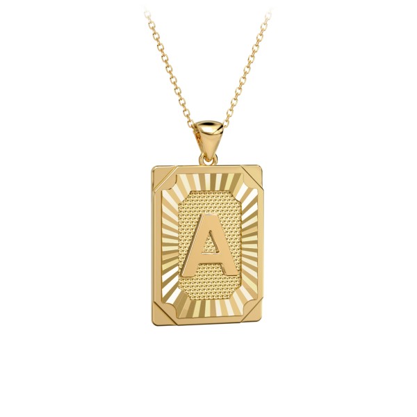 Engravable Initial Tag Necklace