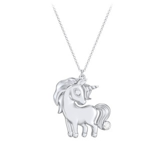 Engravable Unicorn Birthstone Pendant Necklace