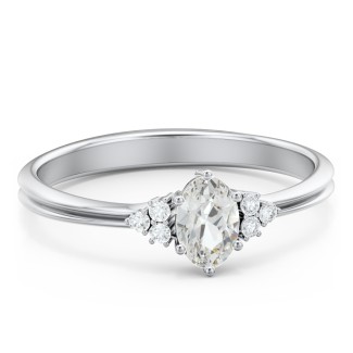 Solitaire Oval with Triple Accents Ring